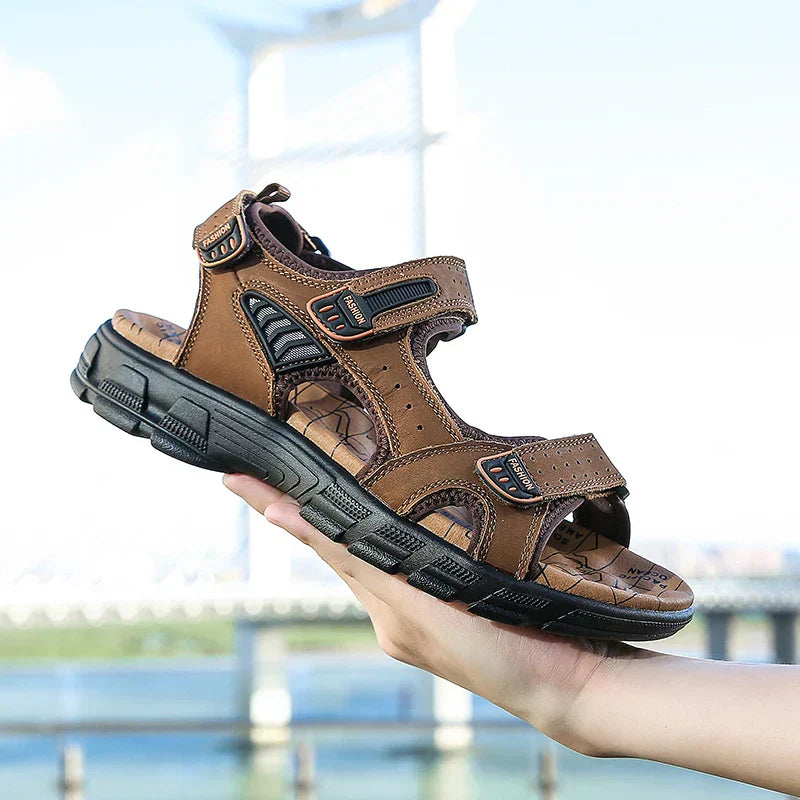 Men’s Outdoor Sport Sandals Adjustable Hook and Loop Comfort Walking Sandals
