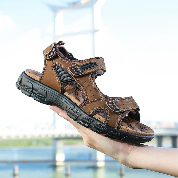 Men’s Outdoor Sport Sandals Adjustable Hook and Loop Comfort Walking Sandals