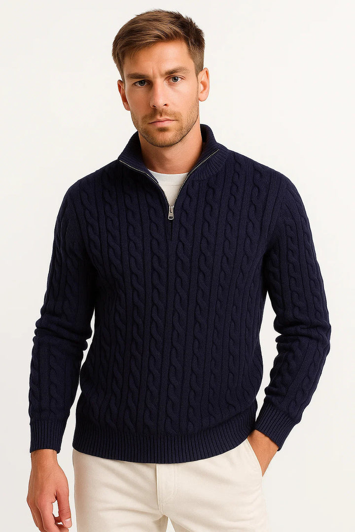 Steef – Men’s Elegant Quarter-Zip Sweater