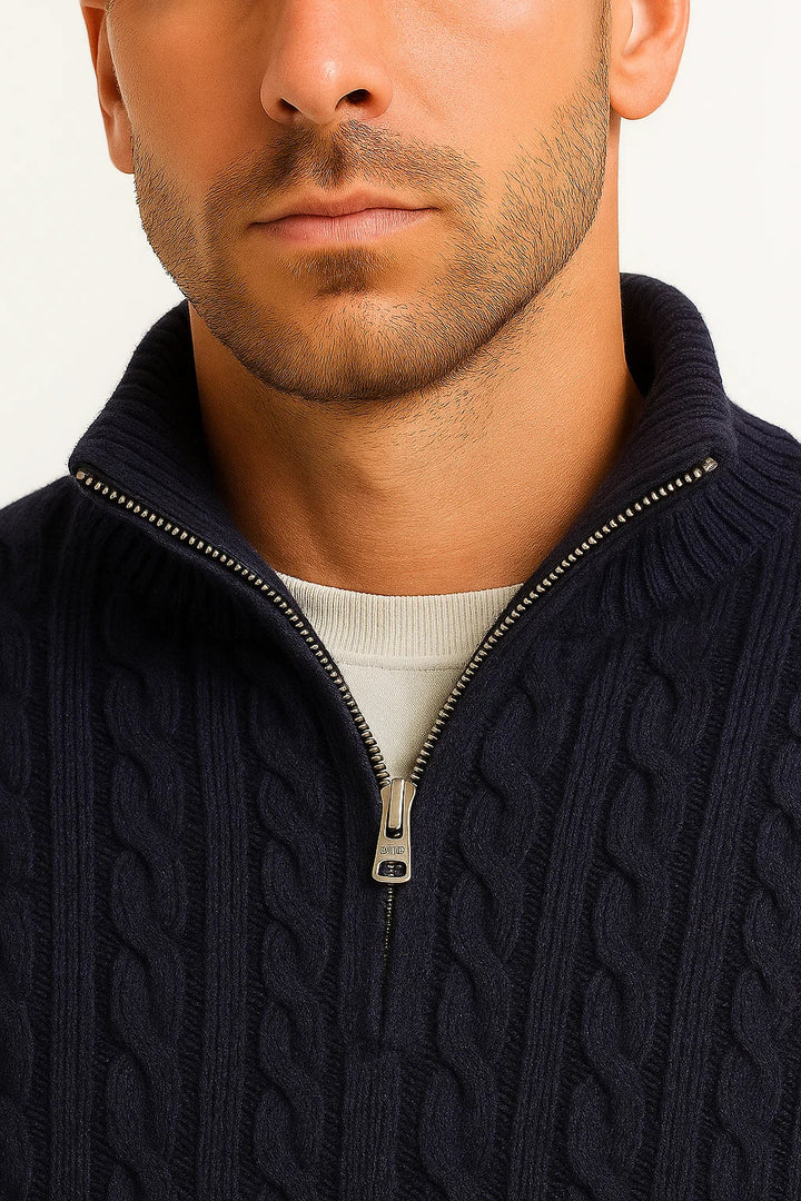 Steef – Men’s Elegant Quarter-Zip Sweater