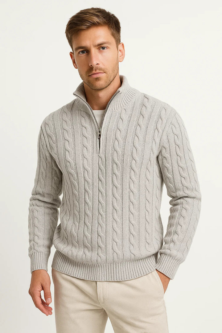 Steef – Men’s Elegant Quarter-Zip Sweater