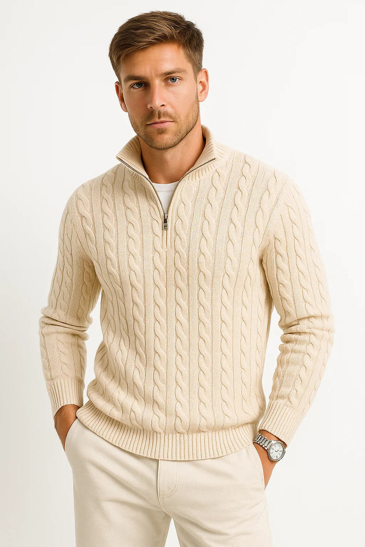 Steef – Men’s Elegant Quarter-Zip Sweater
