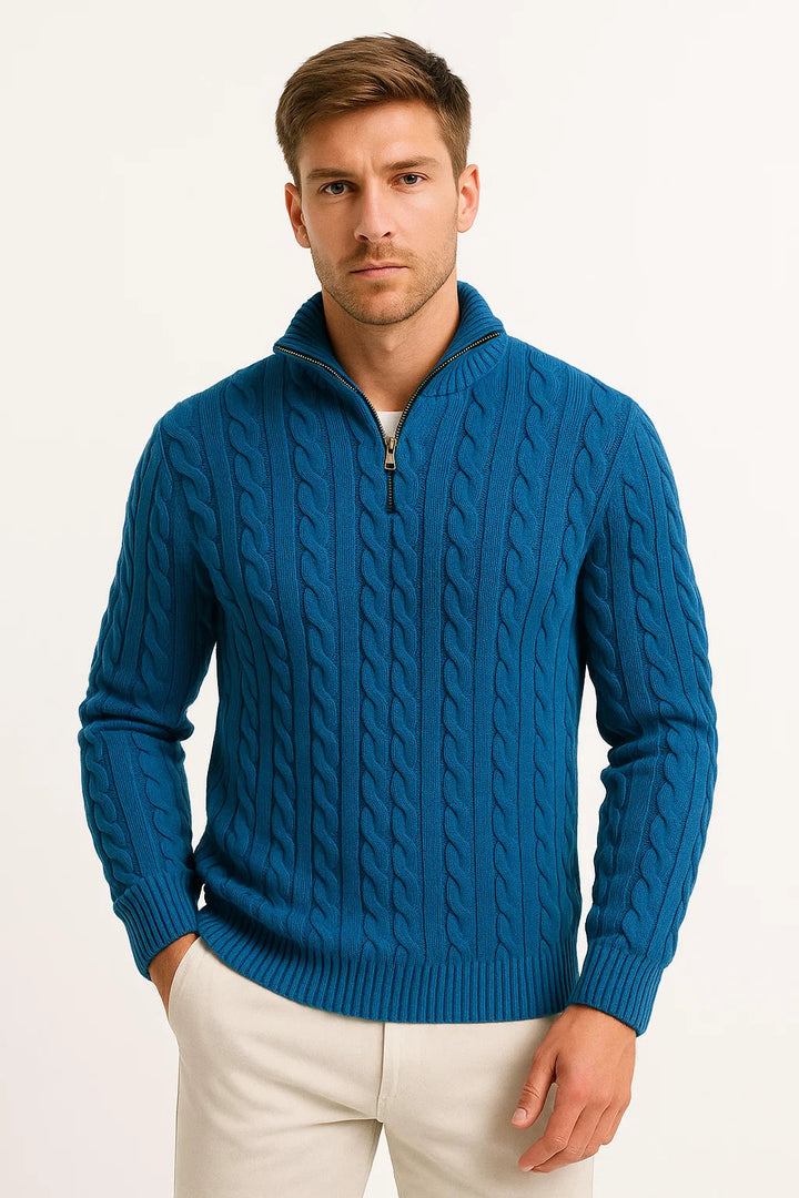 Steef – Men’s Elegant Quarter-Zip Sweater