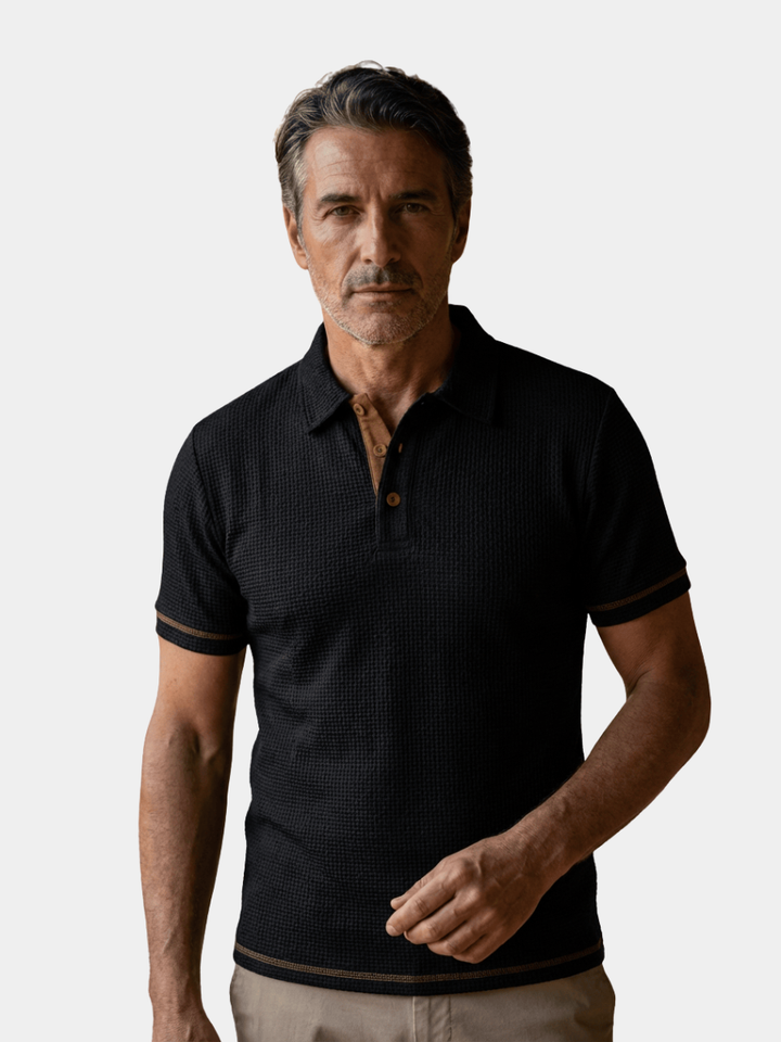 Men’s Polo Shirt Short Sleeve Casual Slim Fit Button Collar Everyday Top