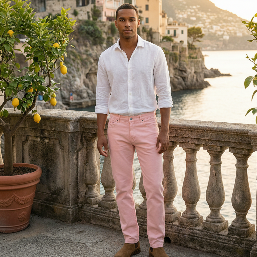 Men’s Casual Pants Straight Fit Office Work Trousers