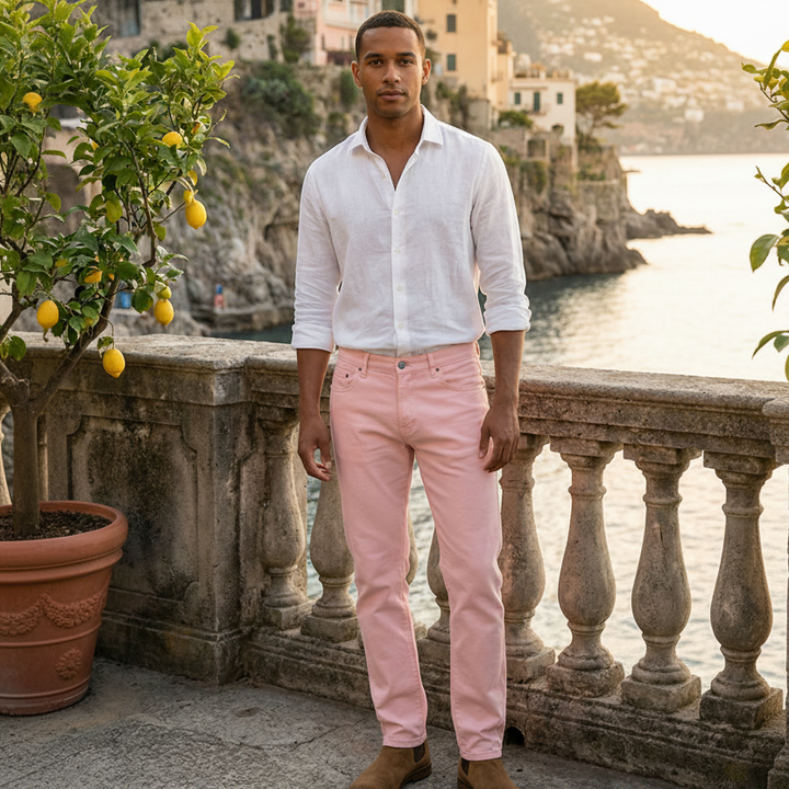 Men’s Casual Pants Straight Fit Office Work Trousers