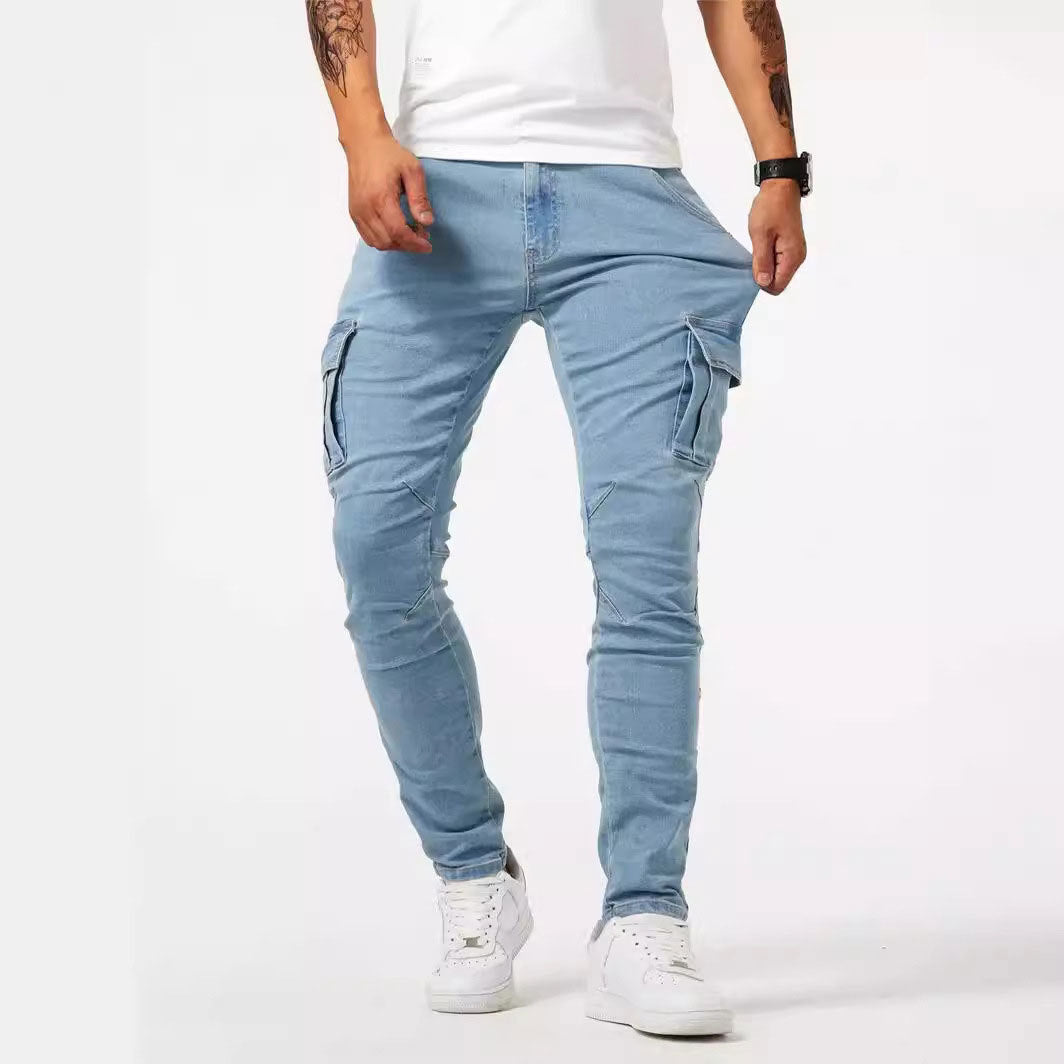 Vegas Tapered Jeans – Men’s Slim Fit Cargo Casual Denim Pants