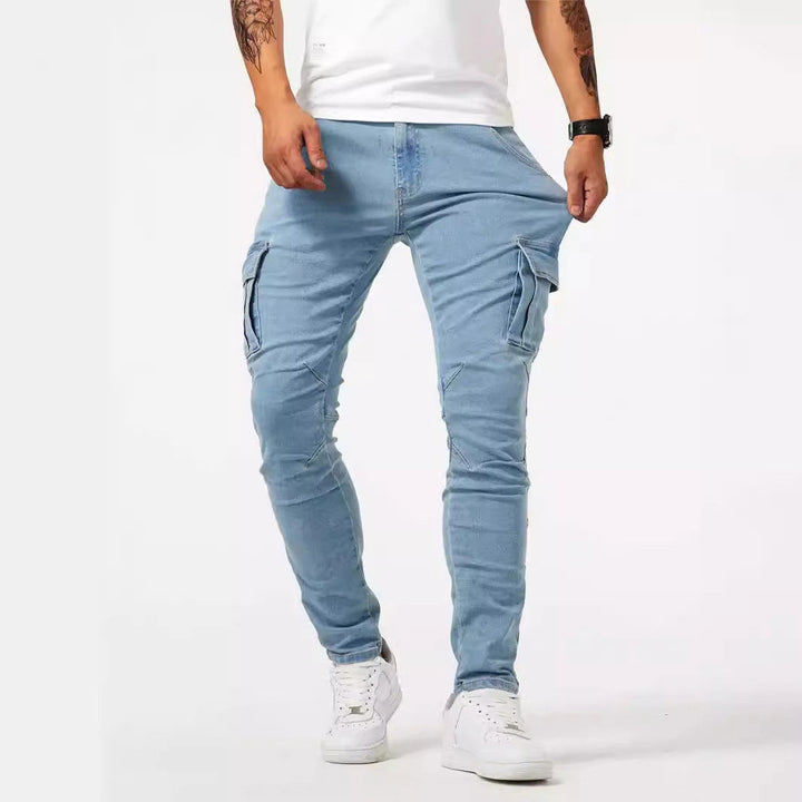 Vegas Tapered Jeans – Men’s Slim Fit Cargo Casual Denim Pants