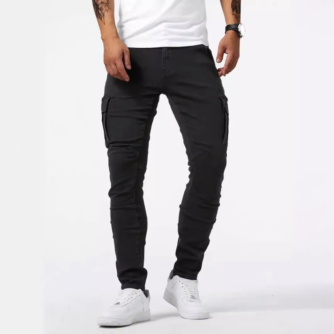 Vegas Tapered Jeans – Men’s Slim Fit Cargo Casual Denim Pants