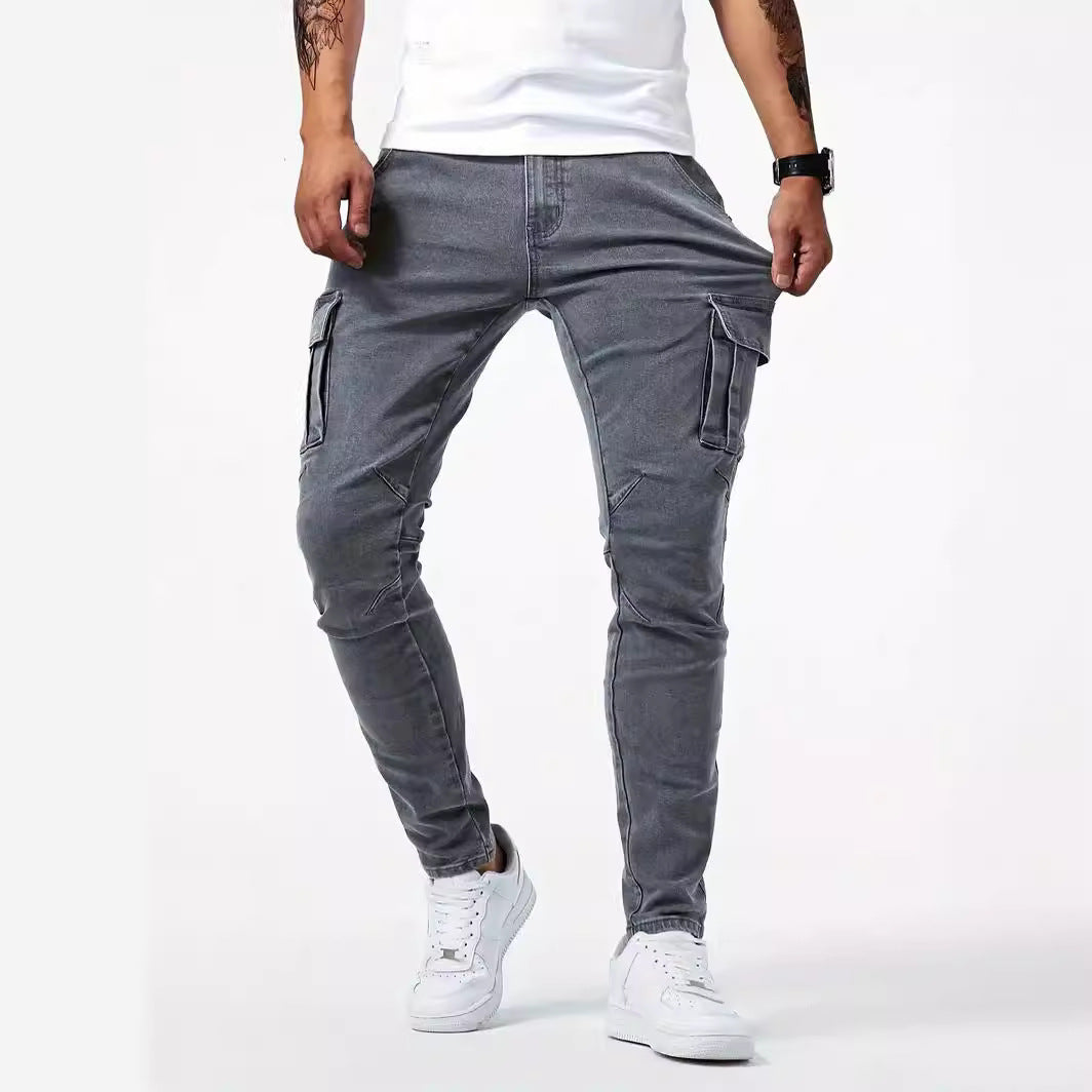 Vegas Tapered Jeans – Men’s Slim Fit Cargo Casual Denim Pants