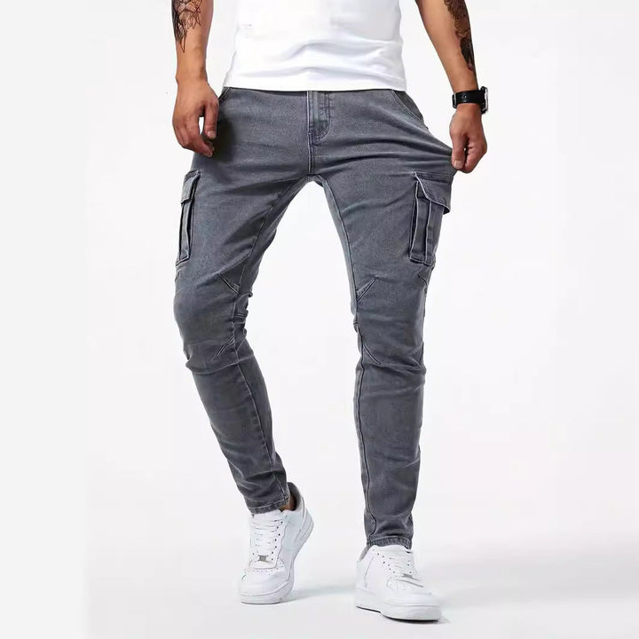 Vegas Tapered Jeans – Men’s Slim Fit Cargo Casual Denim Pants