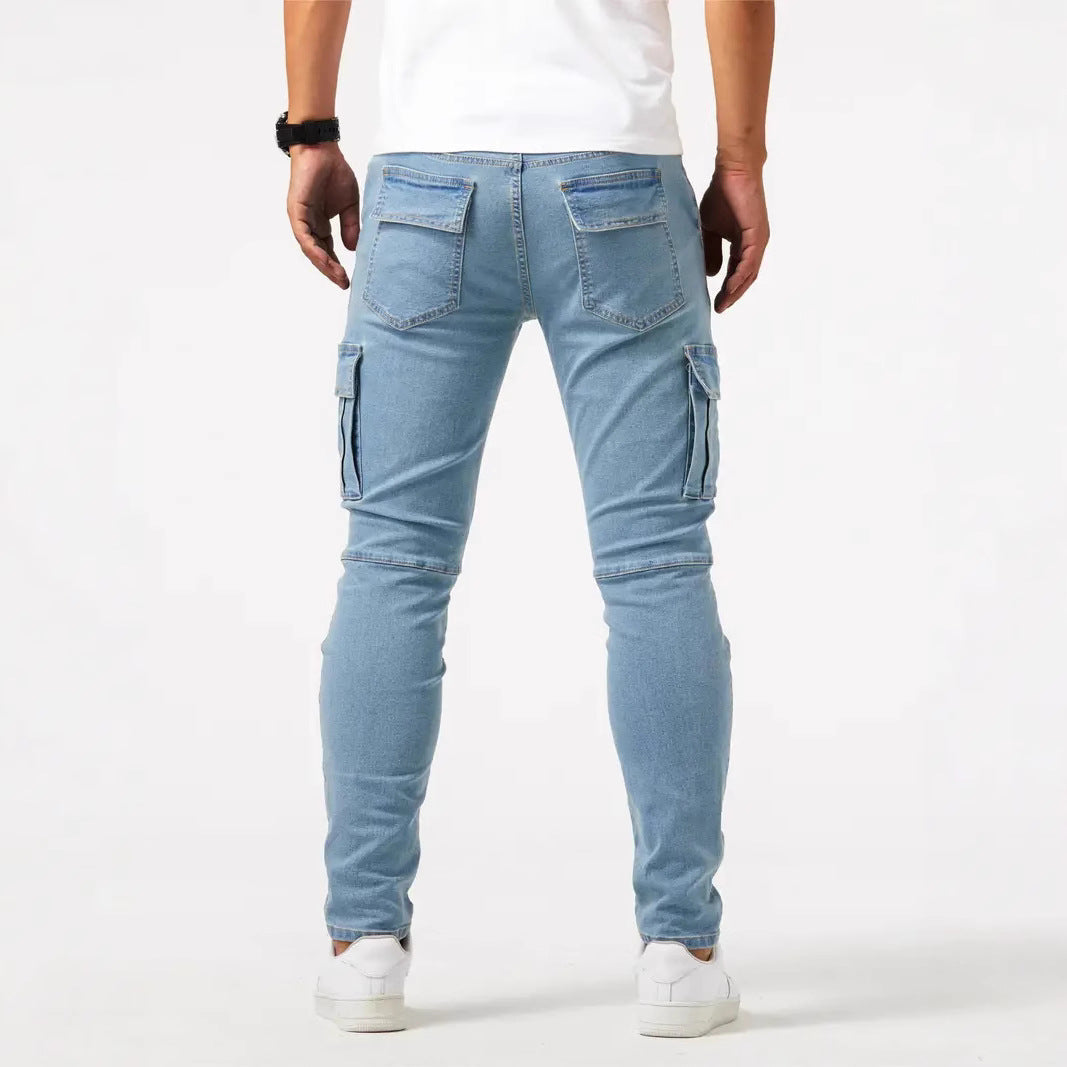 Vegas Tapered Jeans – Men’s Slim Fit Cargo Casual Denim Pants