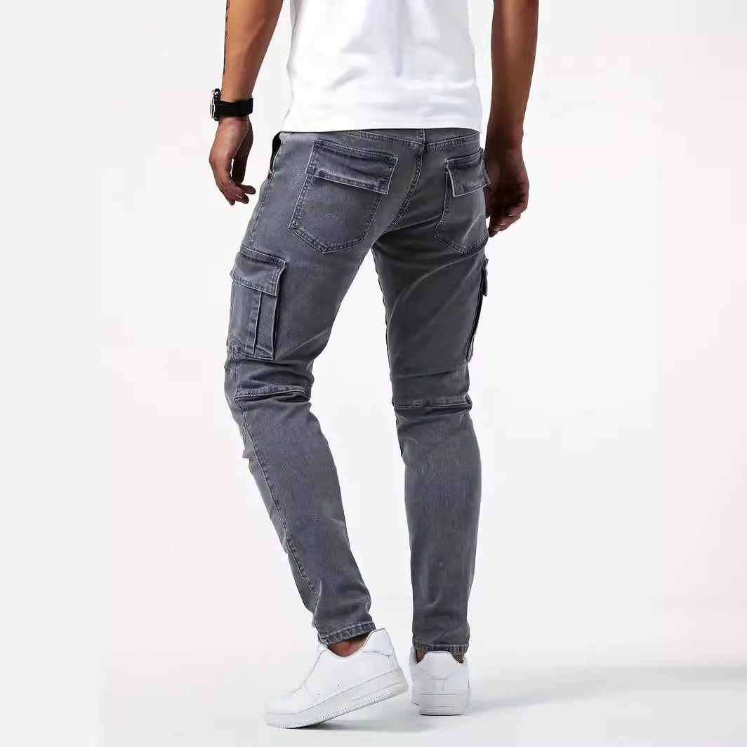 Vegas Tapered Jeans – Men’s Slim Fit Cargo Casual Denim Pants