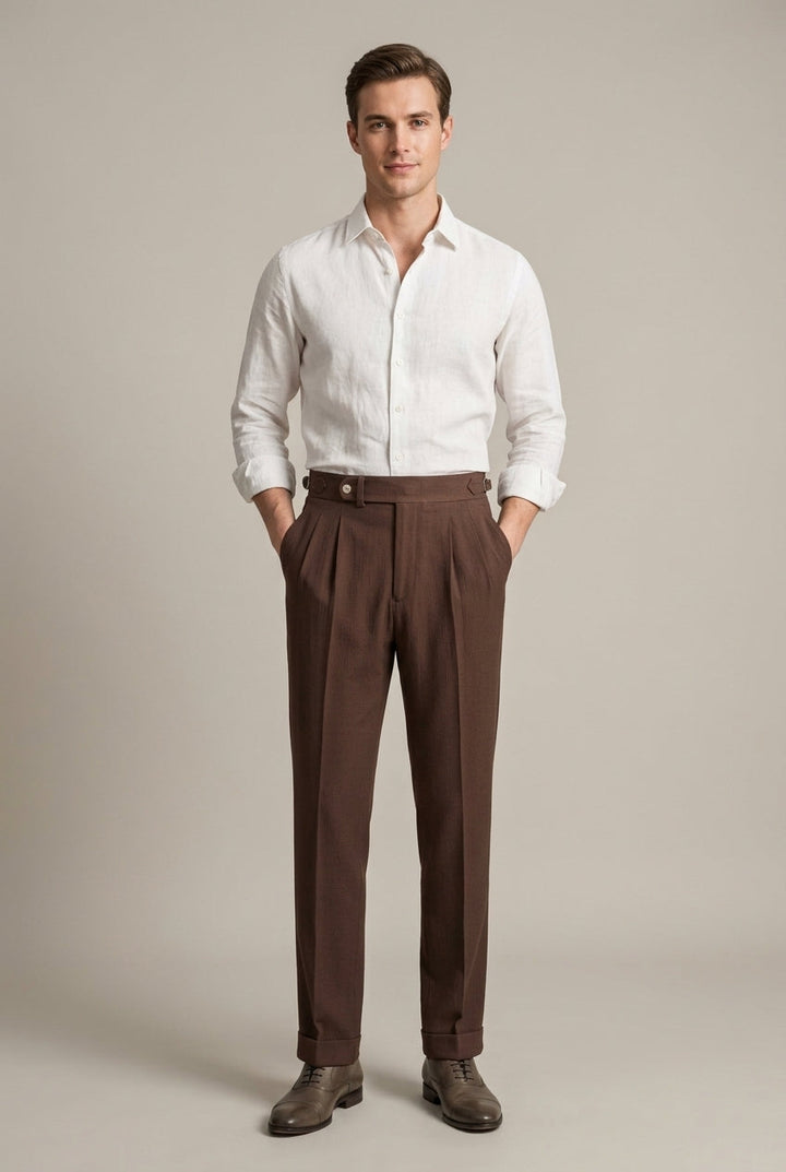 Men’s Casual Dress Pants Straight Fit Office Work Trousers