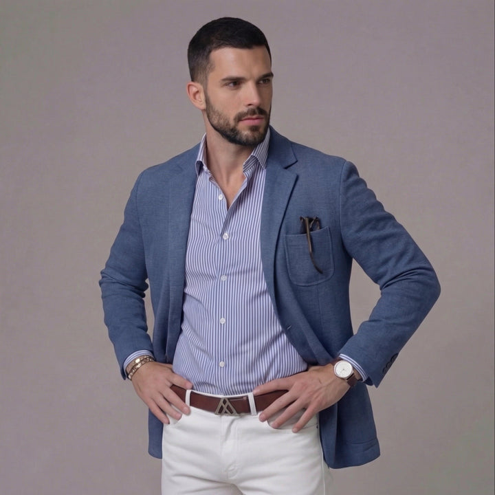 Men’s Casual Blazer Single Breasted Smart Business Suit Jacket for Office