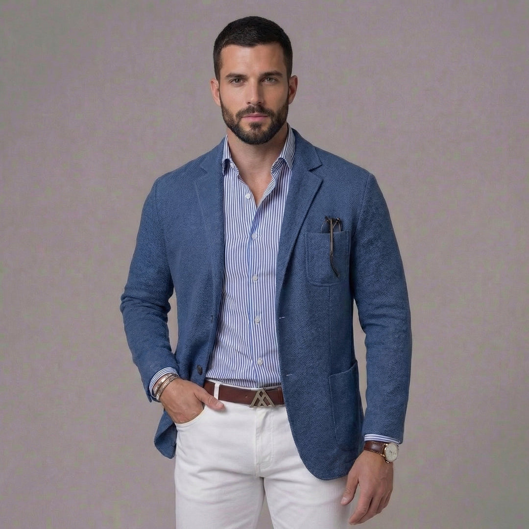 Men’s Casual Blazer Single Breasted Smart Business Suit Jacket for Office