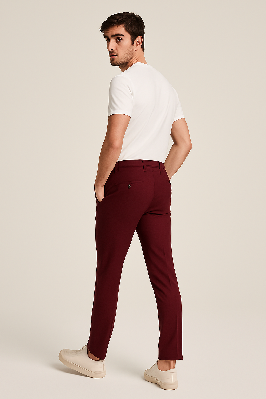 Men’s Slim Fit Dress Pants Casual Work Office Trousers