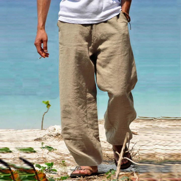 Men’s Casual Loose Fit Pants Relaxed Waist Summer Trousers