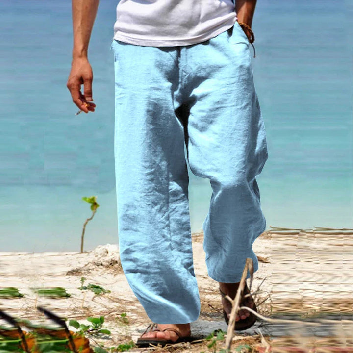 Men’s Casual Loose Fit Pants Relaxed Waist Summer Trousers