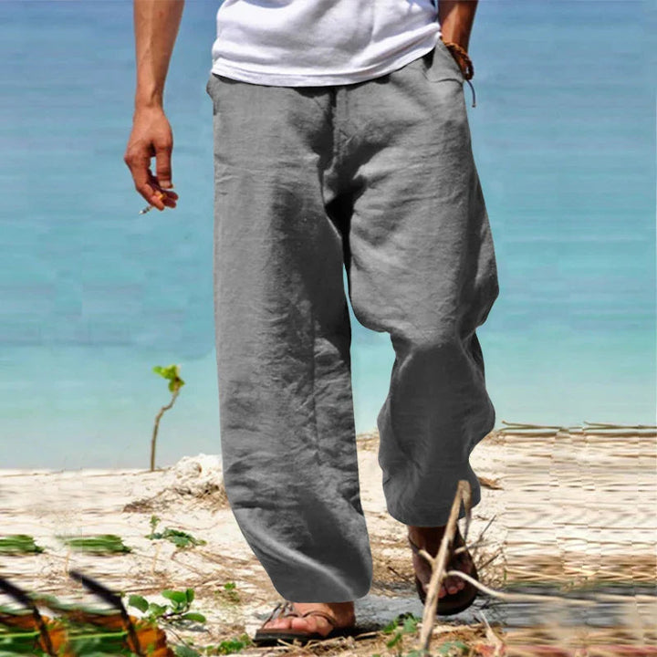 Men’s Casual Loose Fit Pants Relaxed Waist Summer Trousers