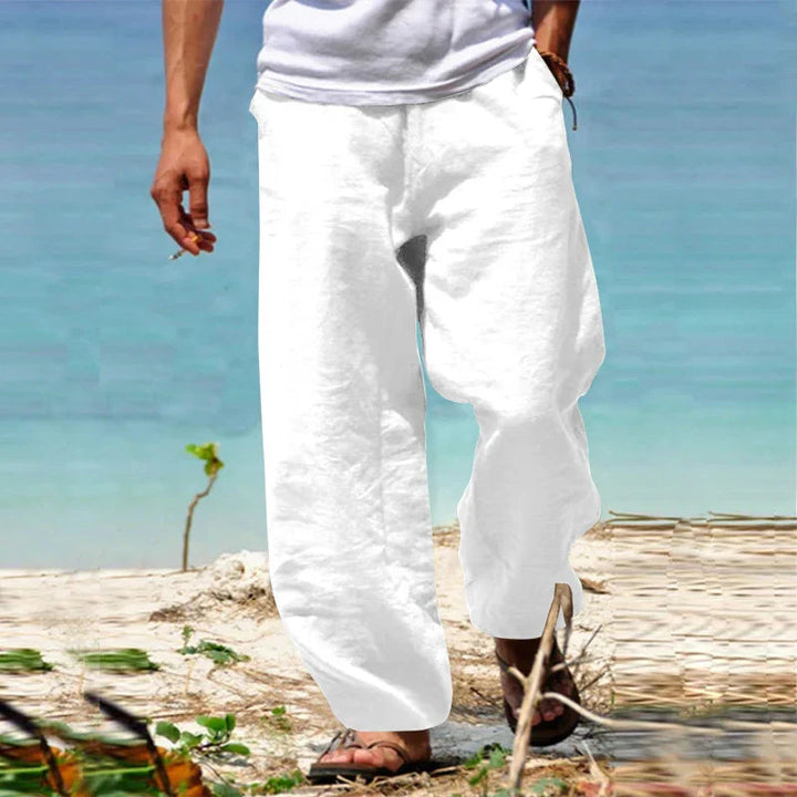 Men’s Casual Loose Fit Pants Relaxed Waist Summer Trousers