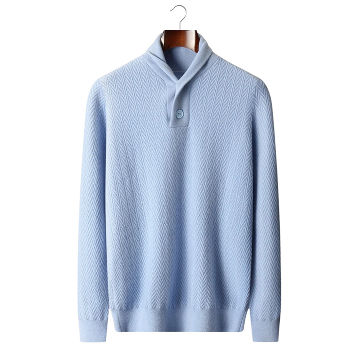 Men’s Zigzag Button Sweater – Classic Button-Front Design