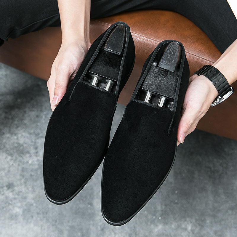 Men’s Suede Loafers – Pointed Toe Slip-On Dress Shoes | British Red Sole Fashion Style