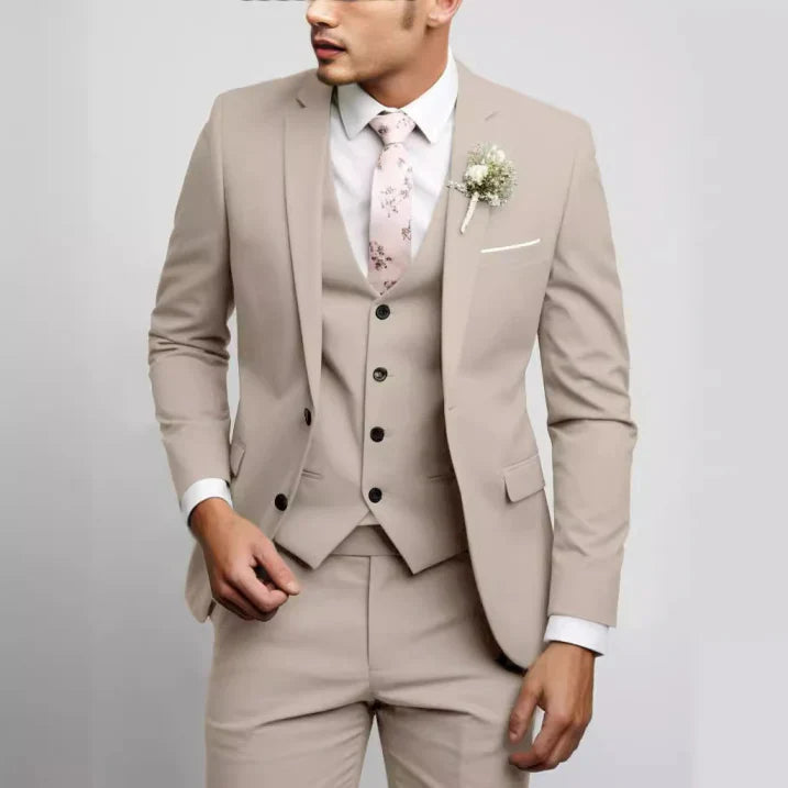 Slim Fit 3-Piece Wedding Guest Suit for Men | Formal &amp; Modern
