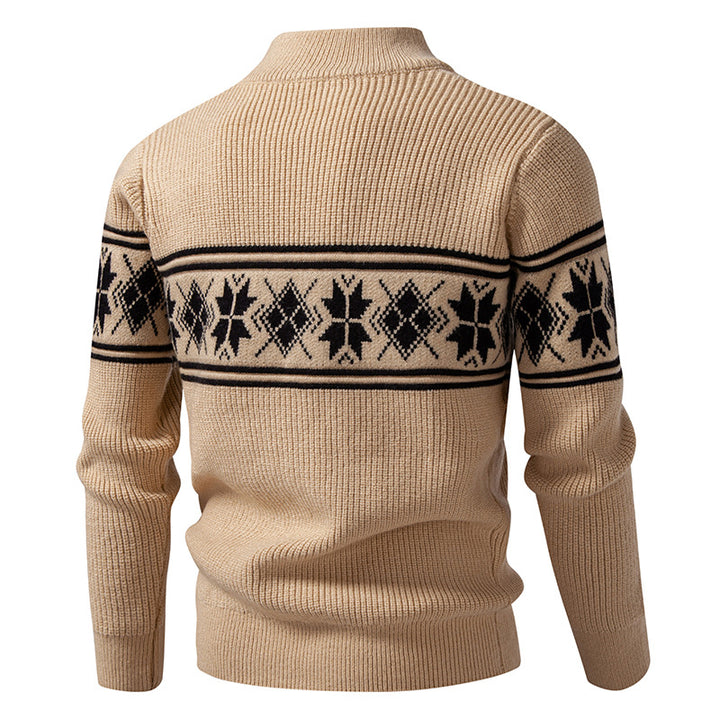 Men’s Zip Jacquard Knit Cardigan Christmas