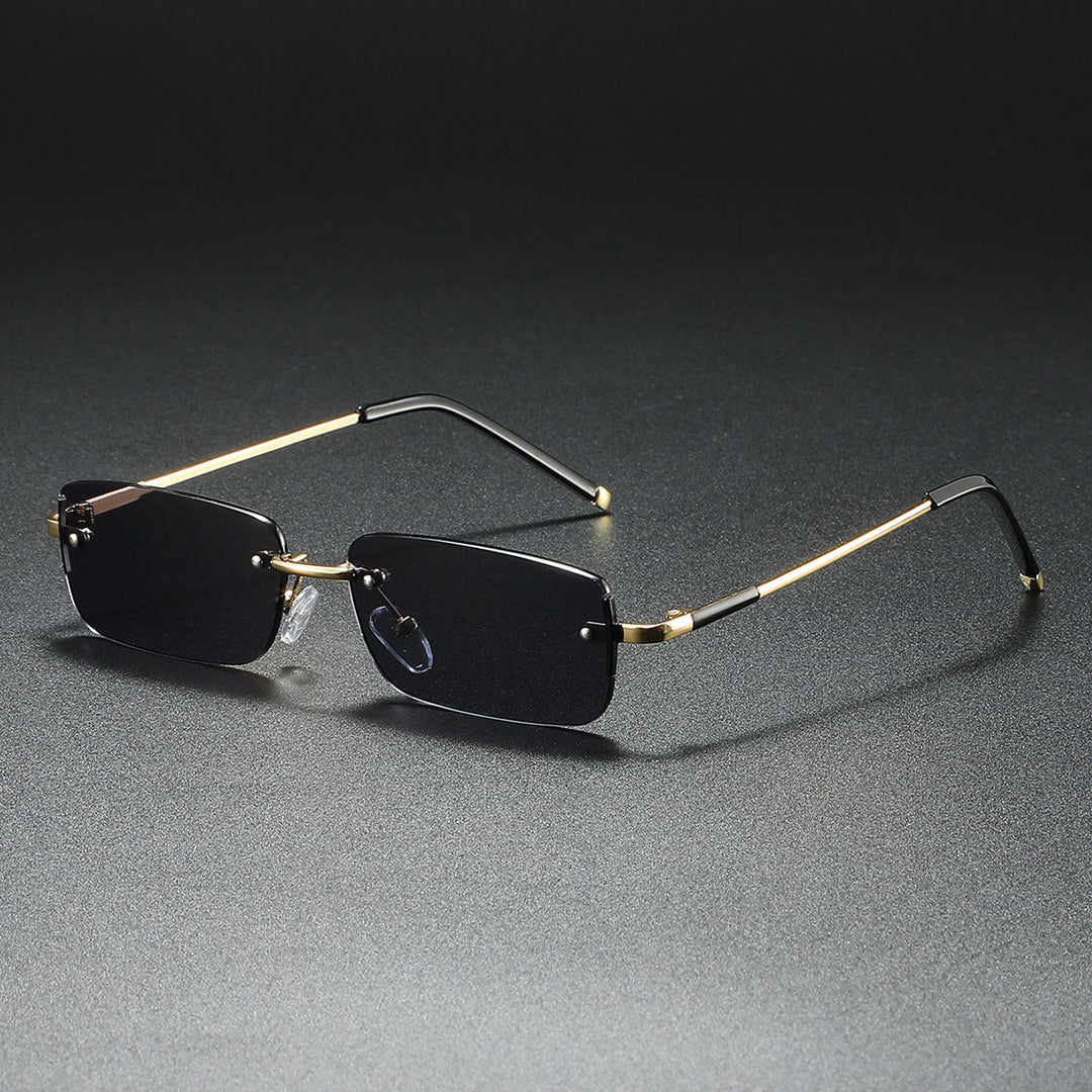 Marcello Rimless Rectangular Sunglasses Men - UV400 Lightweight Metal Shades