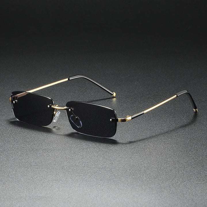 Marcello Rimless Rectangular Sunglasses Men - UV400 Lightweight Metal Shades