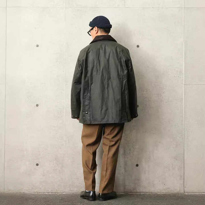 Men Olive Green Casual Jacket – Plaid Lined Trench Coat | Spring &amp; Autumn Outerwear