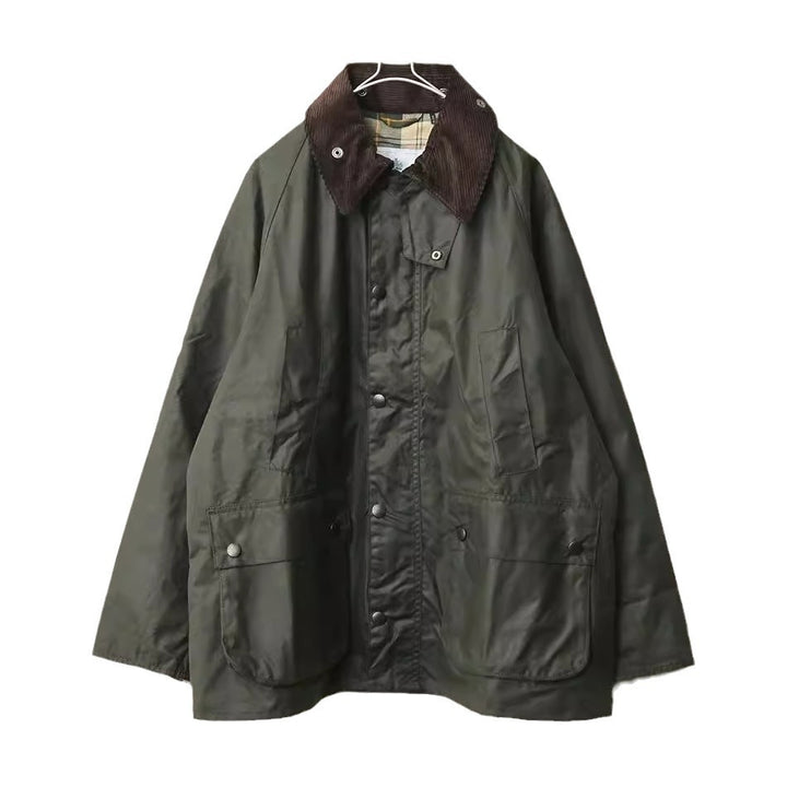 Men Olive Green Casual Jacket – Plaid Lined Trench Coat | Spring &amp; Autumn Outerwear