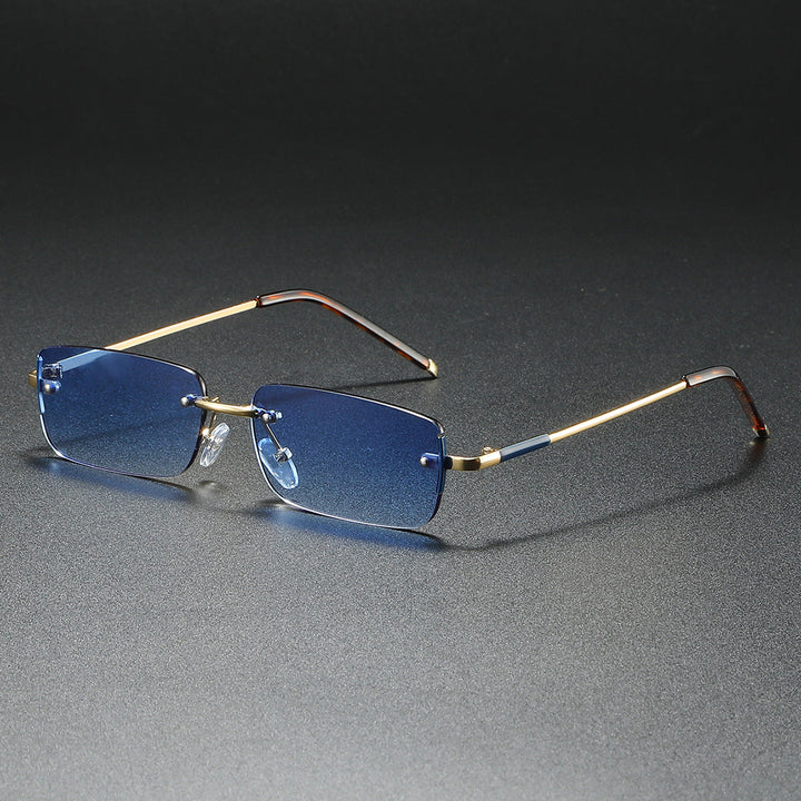 Marcello Rimless Rectangular Sunglasses Men - UV400 Lightweight Metal Shades