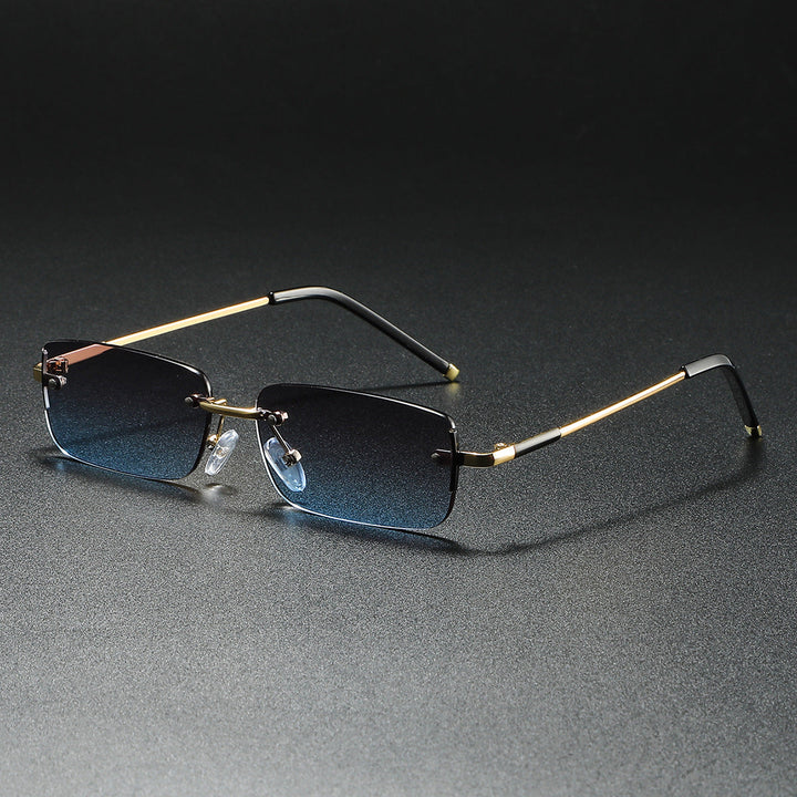 Marcello Rimless Rectangular Sunglasses Men - UV400 Lightweight Metal Shades