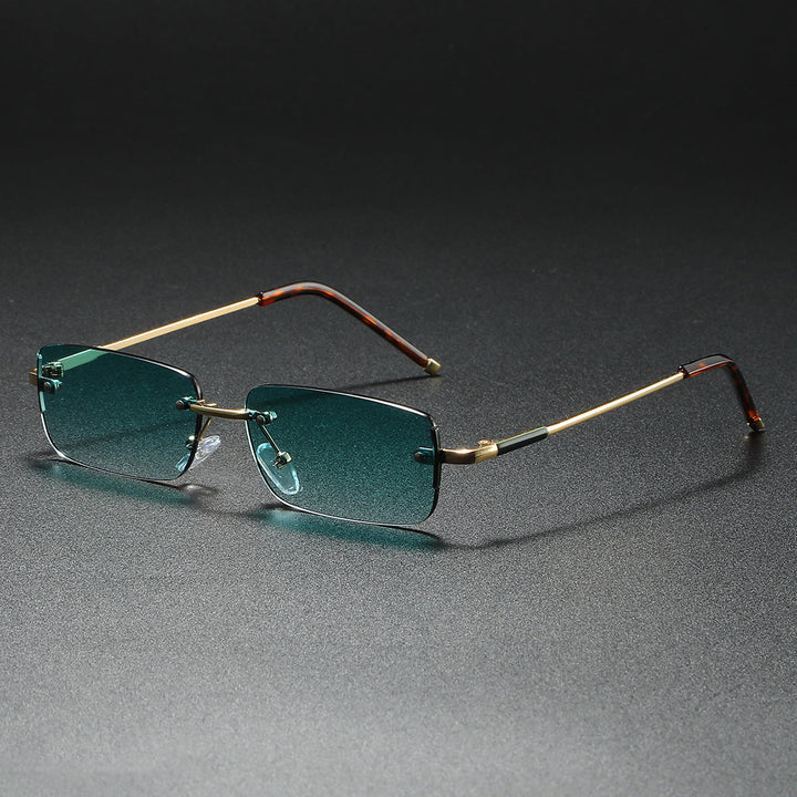 Marcello Rimless Rectangular Sunglasses Men - UV400 Lightweight Metal Shades