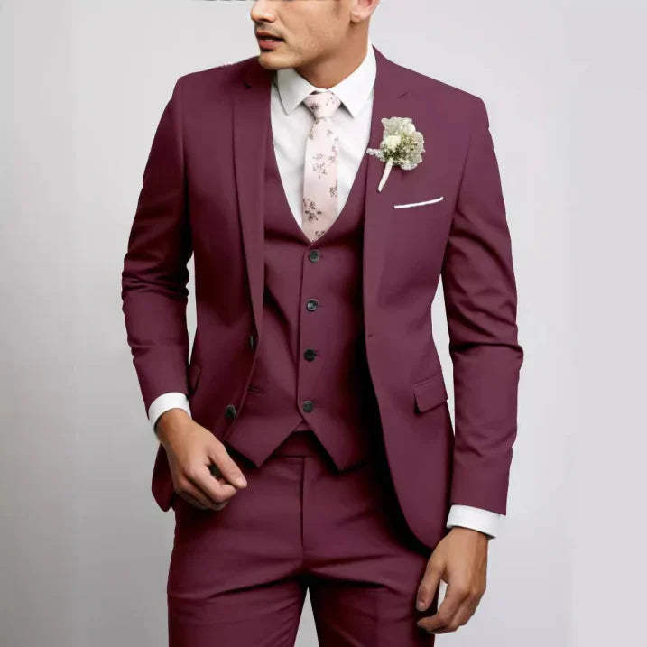 Slim Fit 3-Piece Wedding Guest Suit for Men | Formal &amp; Modern