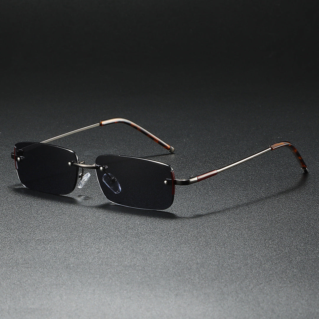 Marcello Rimless Rectangular Sunglasses Men - UV400 Lightweight Metal Shades