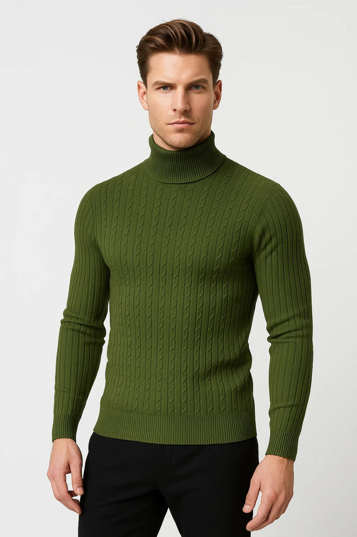Men Ribbed Turtleneck sweater Cold Weathers