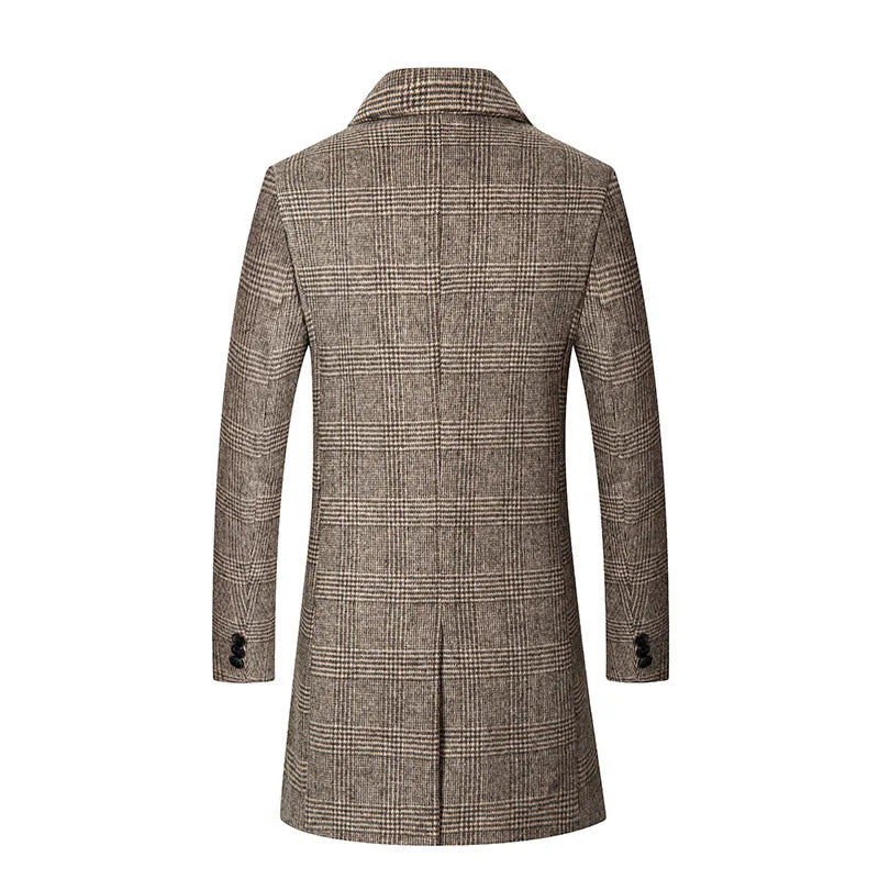 Men’s Cashmere Wool Blend Long Winter Trench Coat – Refined Warmth &amp; Timeless Elegance
