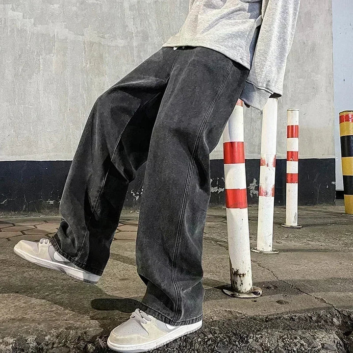 Men’s Baggy Jeans – Straight-Leg Comfort Design - All Day Wear