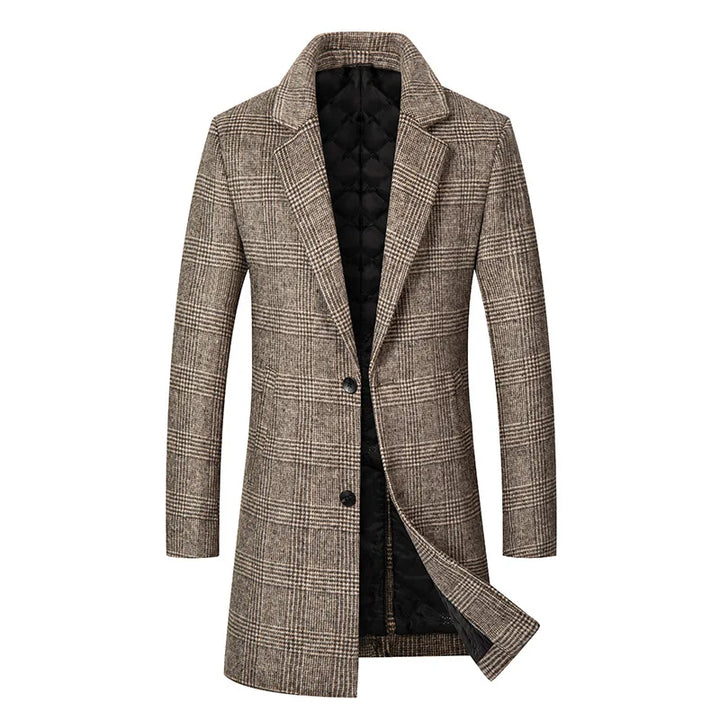 Men’s Cashmere Wool Blend Long Winter Trench Coat – Refined Warmth &amp; Timeless Elegance