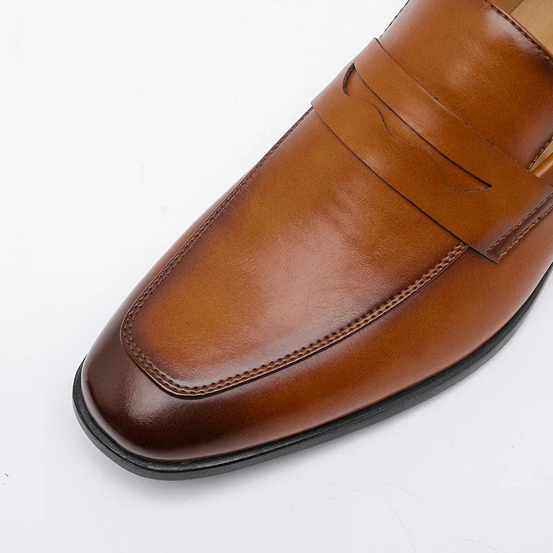 Men’s Penny Loafers Formal Business Dress Shoes Slip On Office Footwear