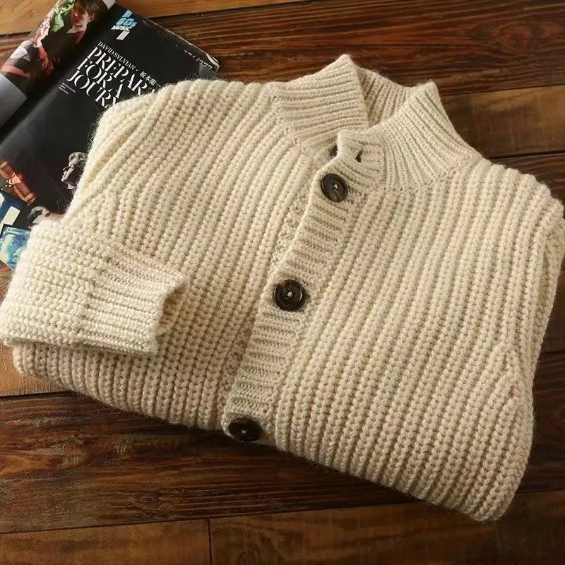 Mason Stand Collar Men Wool Cardigan
