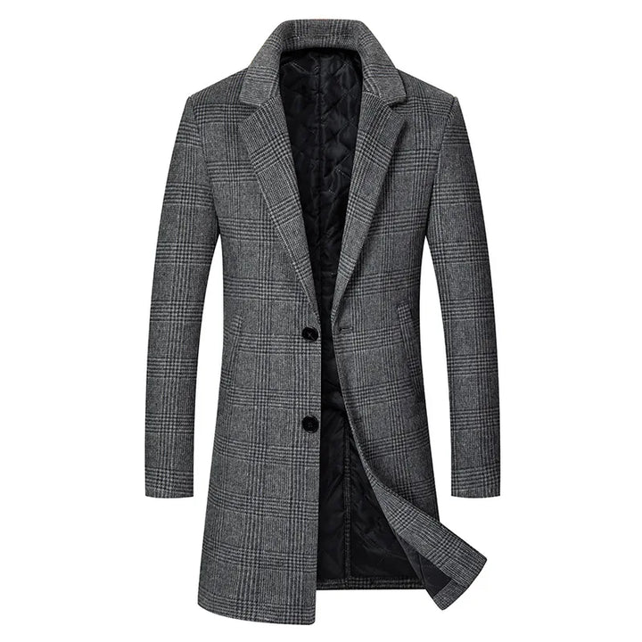 Men’s Cashmere Wool Blend Long Winter Trench Coat – Refined Warmth &amp; Timeless Elegance