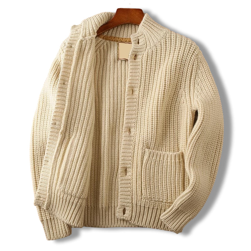 Mason Stand Collar Men Wool Cardigan