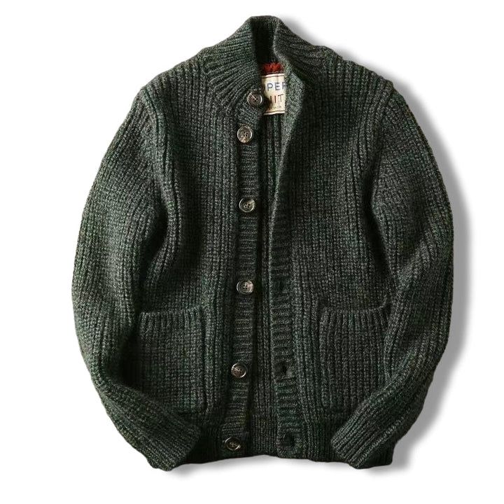 Mason Stand Collar Men Wool Cardigan
