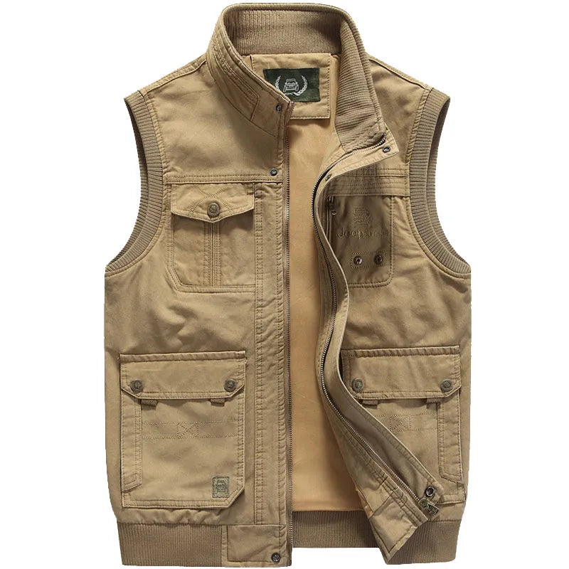 Men’s Vintage Multi-Pocket Vest – Sleeveless Utility Jacket | Classic Outdoor Style