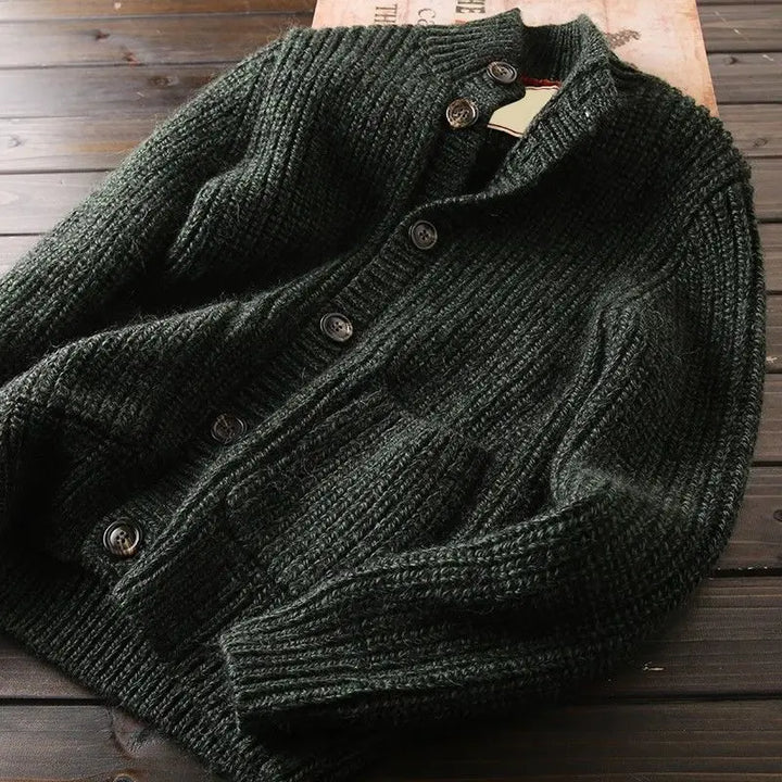 Mason Stand Collar Men Wool Cardigan