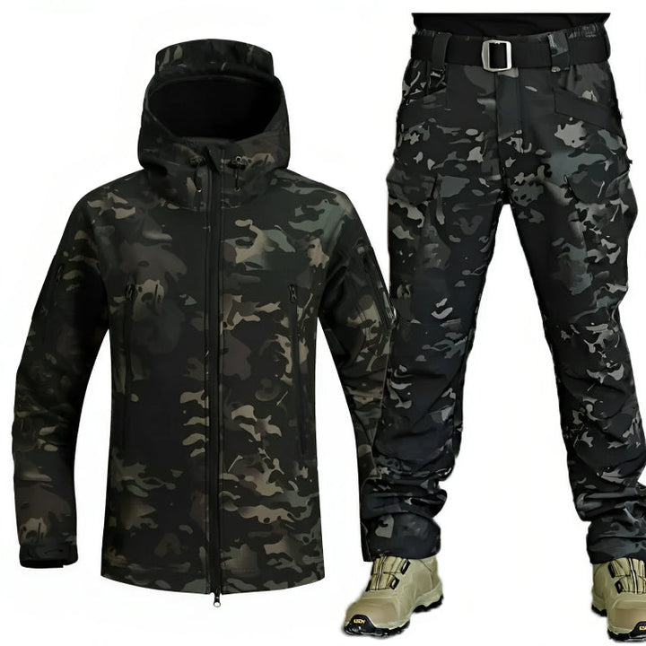 Men’s Tactical Windbreaker and Pants Set – Weather-Resistant Outdoor Outfit with Multiple Pockets